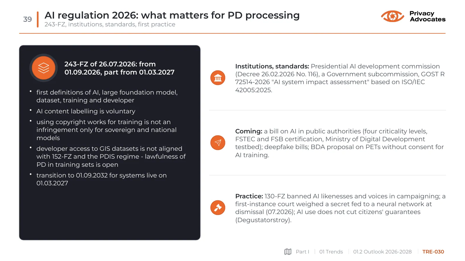 Slide TRE-030: AI regulation 2026: what matters for PD processing