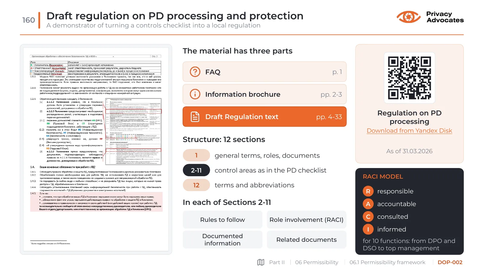 Slide DOP-002: Draft regulation on PD processing and protection