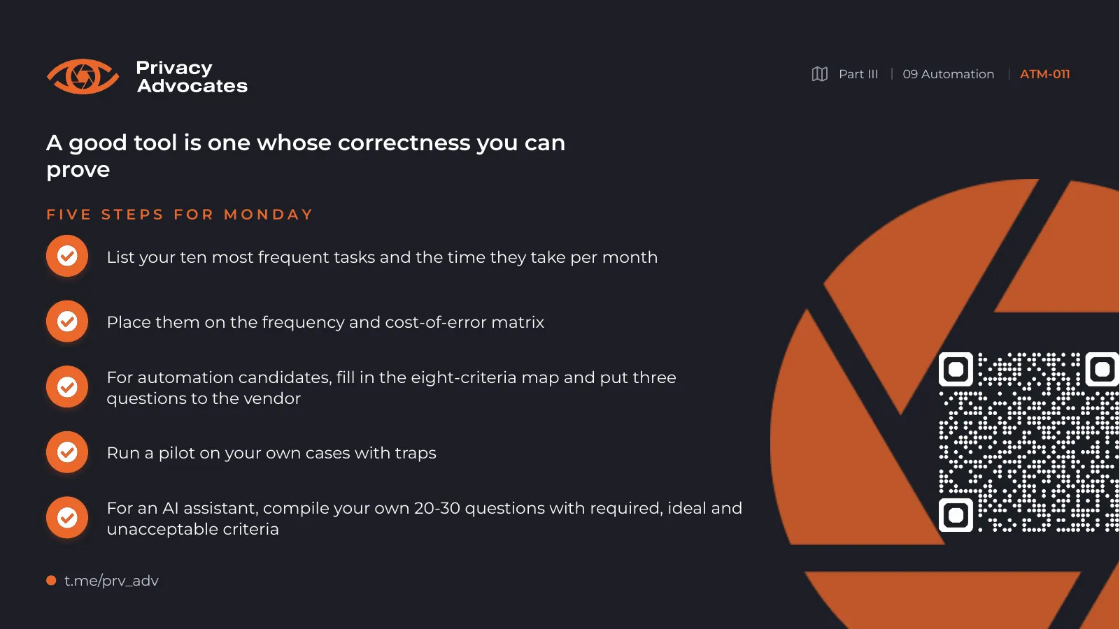 Slide ATM-011: Five steps for monday
