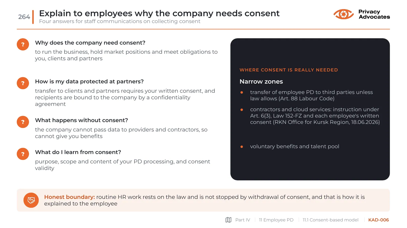 Slide KAD-006: Explain to employees why the company needs consent