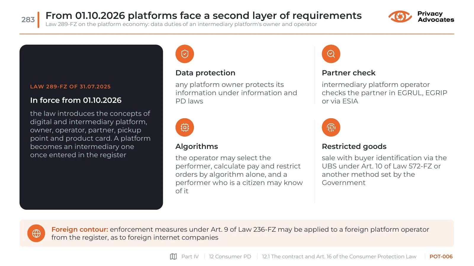 Slide POT-006: From 01.10.2026 platforms face a second layer of requirements