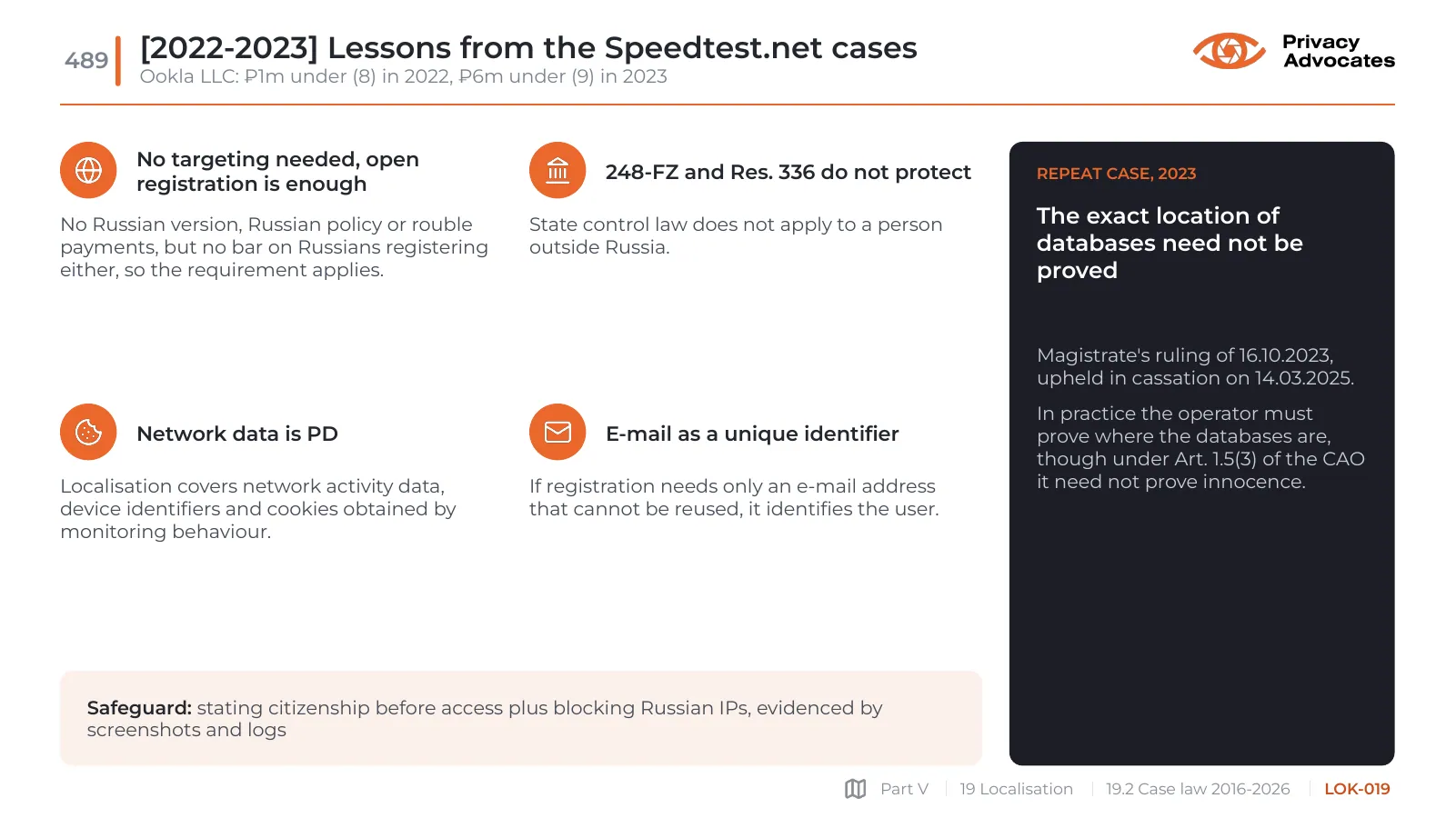 Slide LOK-019: [2022-2023] Lessons from the Speedtest.net cases
