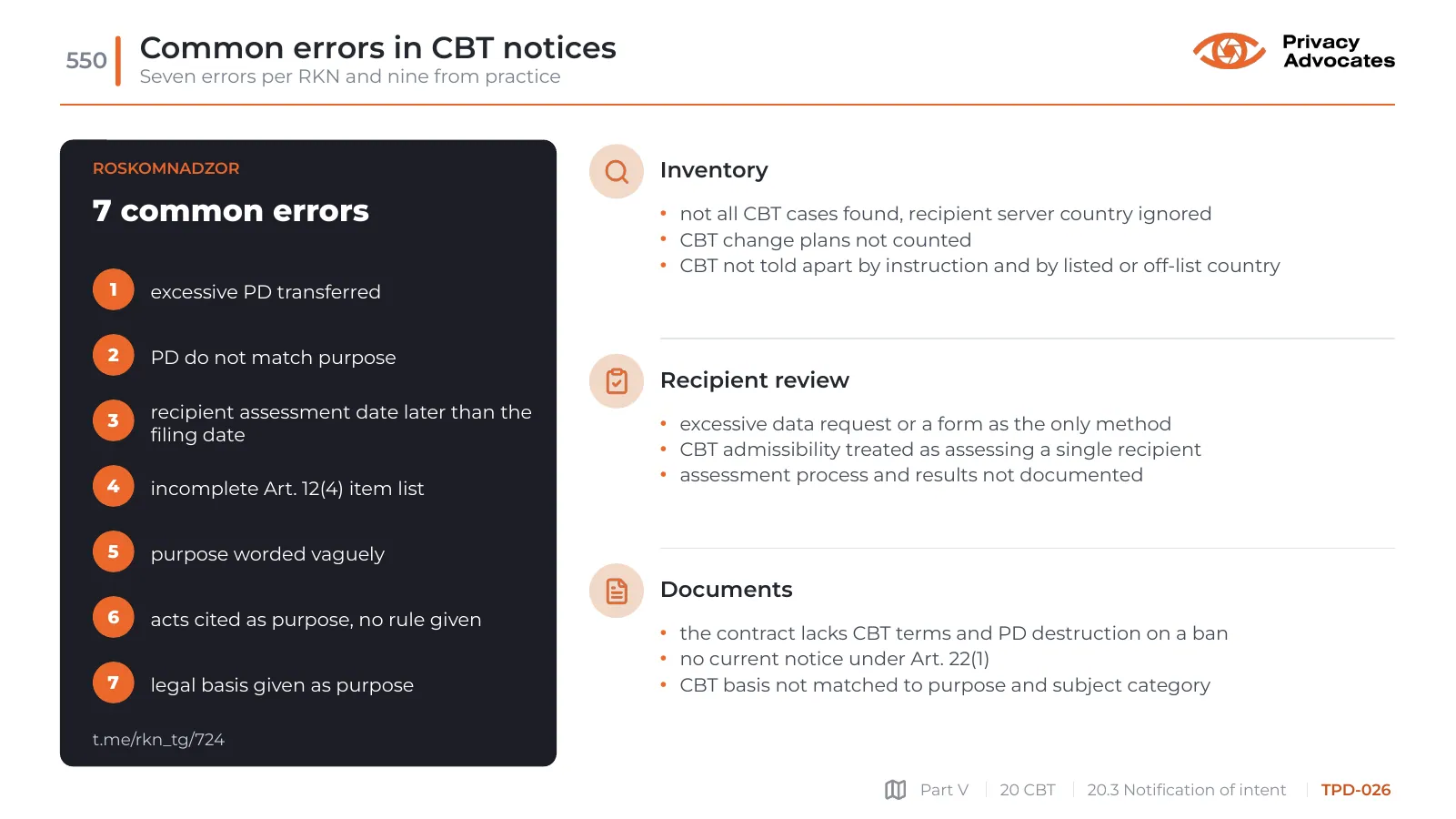 Slide TPD-026: Common errors in CBT notices