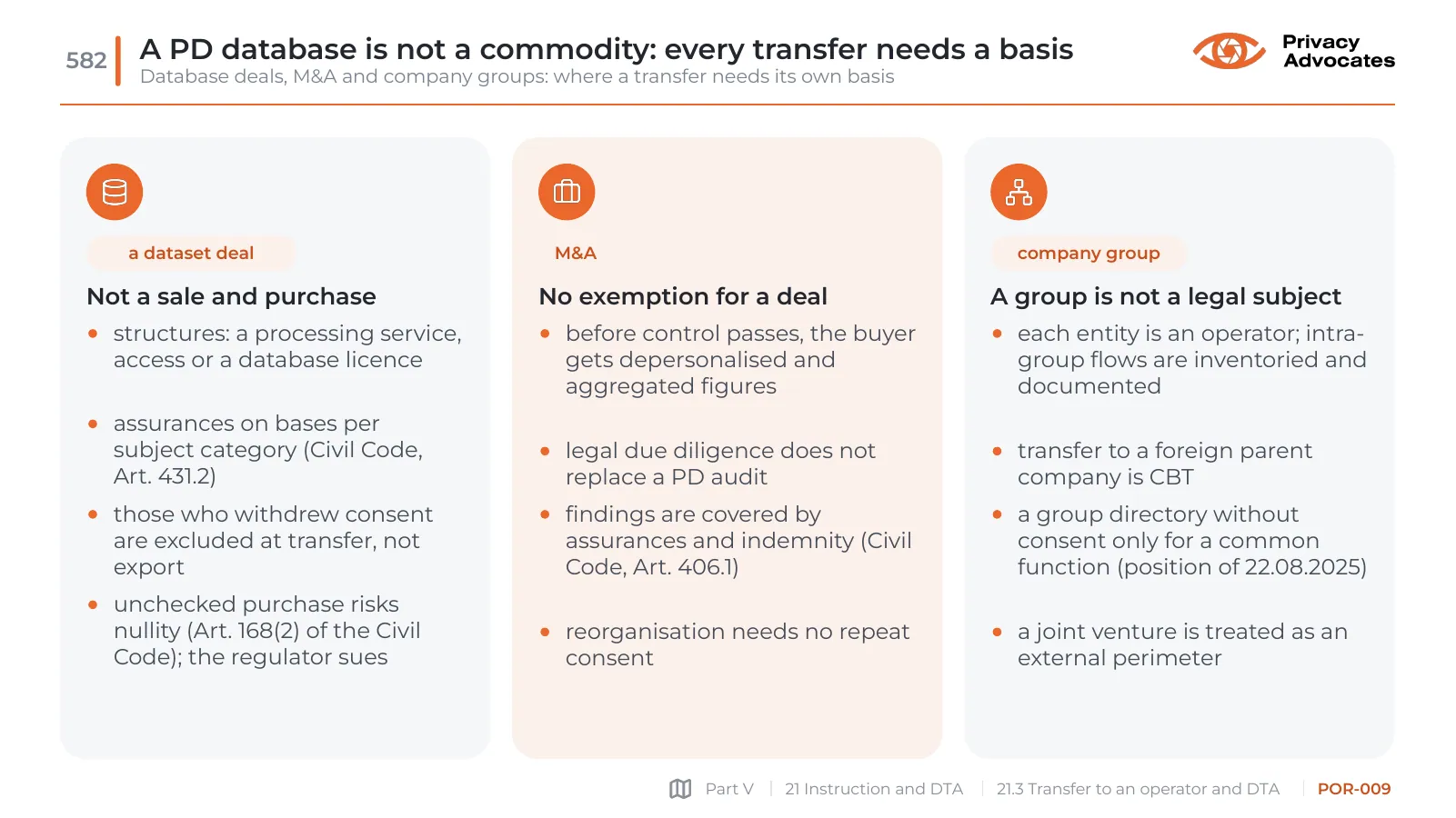 Slide POR-009: A PD database is not a commodity: every transfer needs a basis