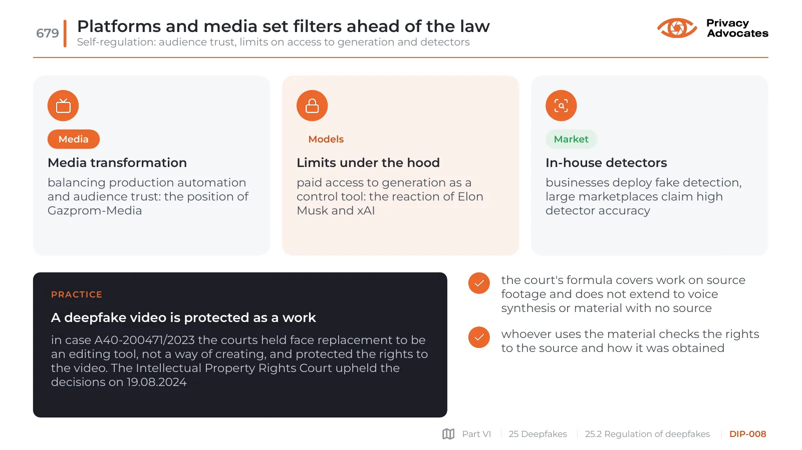 Slide DIP-008: Platforms and media set filters ahead of the law