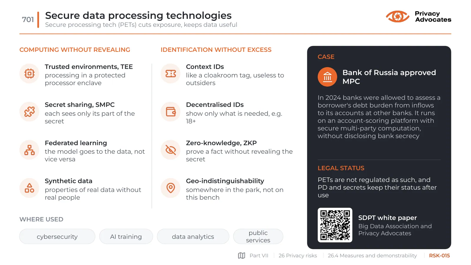Slide RSK-015: Secure data processing technologies