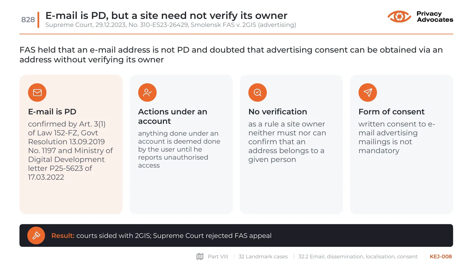 Slide KEJ-008: E-mail is PD, but a site need not verify its owner