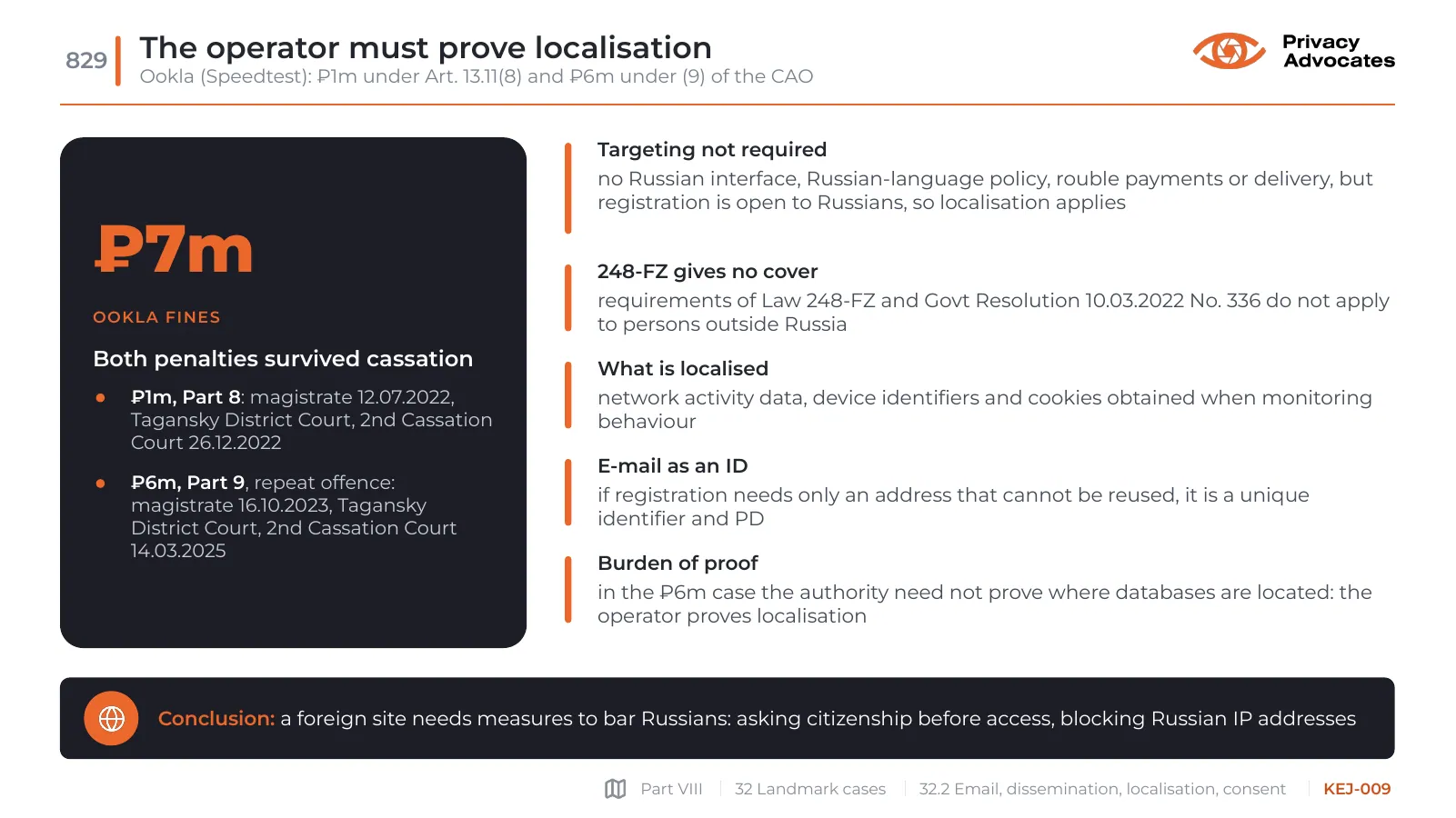 Slide KEJ-009: The operator must prove localisation