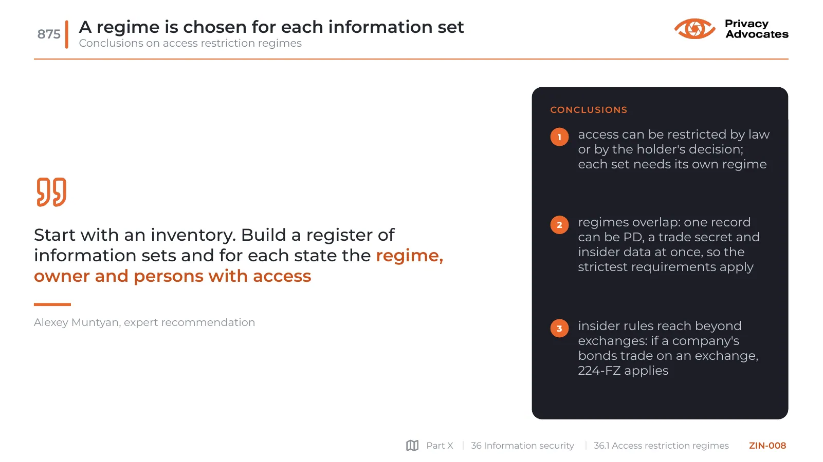 Slide ZIN-008: A regime is chosen for each information set