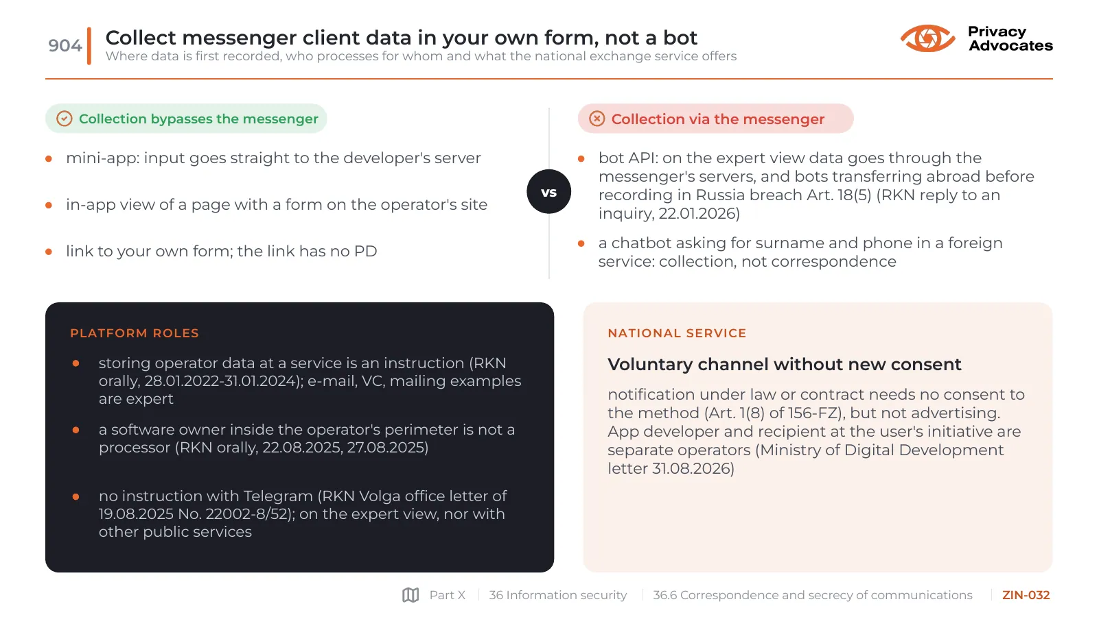 Slide ZIN-032: Collect messenger client data in your own form, not a bot