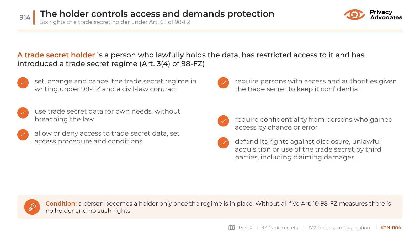 Slide KTN-004: The holder controls access and demands protection